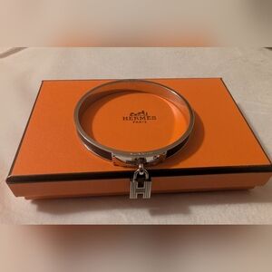 Hermes Kelly Cadena Bangle Blue/Silver With COA And Gift Box VGUC